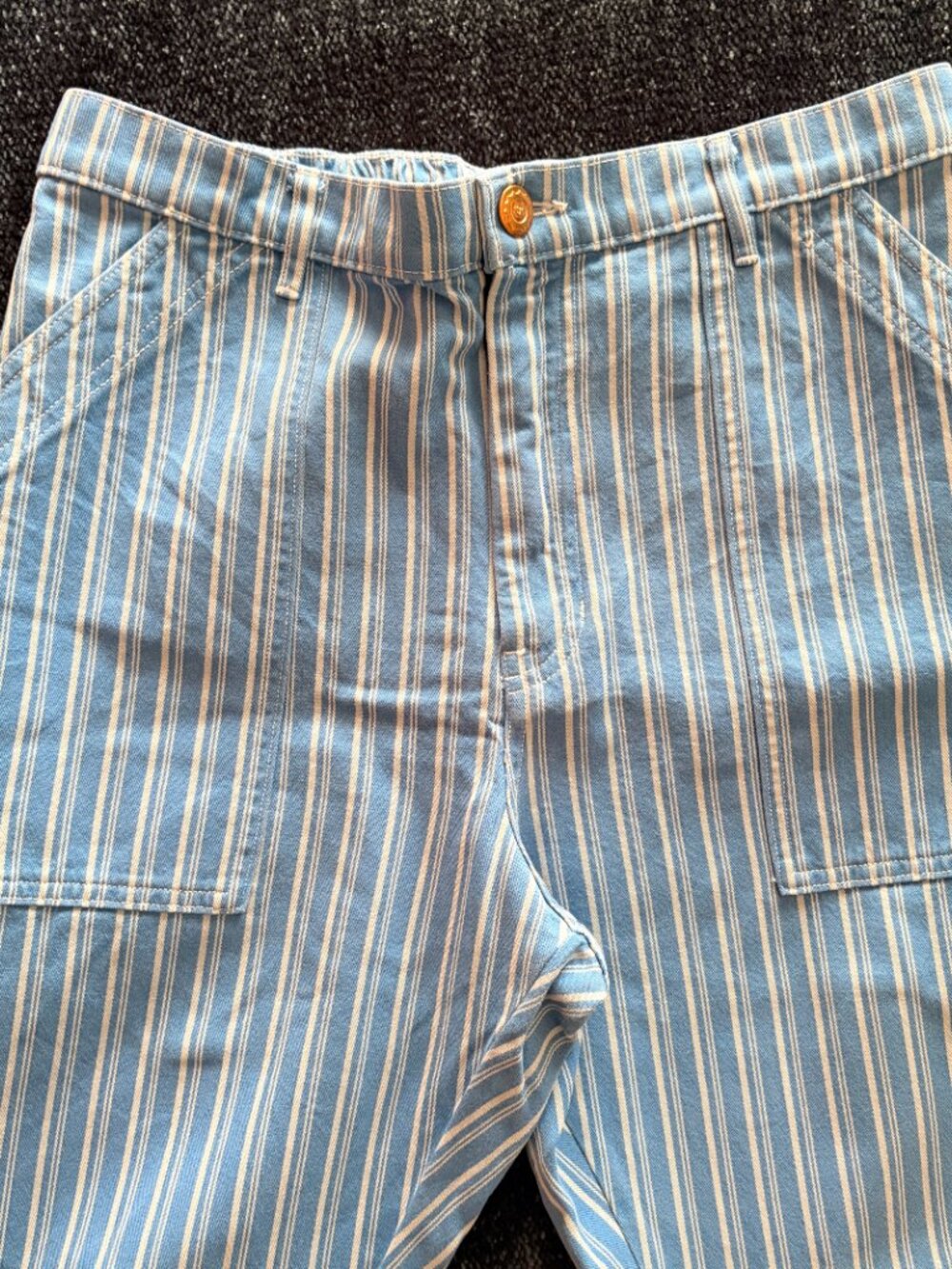 Big Bud Press / Work Pants / Size L / Limited Run Turquoise + White Stripe 💦 🌊 - Picture 6 of 10